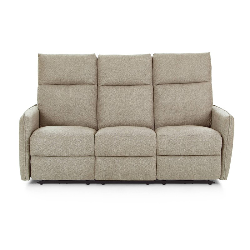 MINOS 3-Sitzer-Sofa mit elektrischer Liegefunktion aus beigem Chenille-Stoff