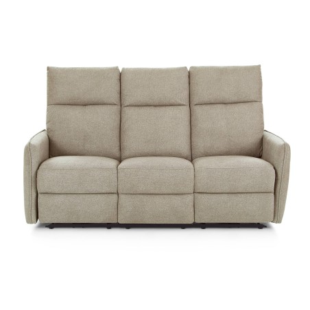 MINOS 3-Sitzer-Sofa mit elektrischer Liegefunktion aus beigem Chenille-Stoff