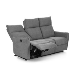 MINOS 3-Sitzer-Sofa mit elektrischer Liegefunktion aus grauem Chenille-Stoff