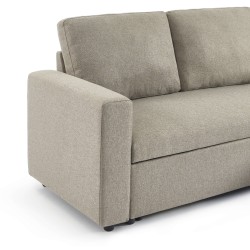 Canapé d'angle convertible et réversible SPENA 4 places tissu taupe