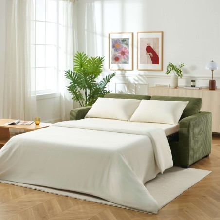 SERVA 3-Sitzer-Express-Sofa aus grünem Cord
