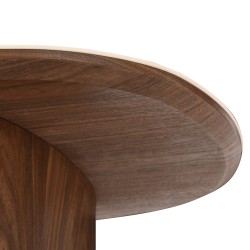 Table de séjour LODEN placage noyer et plateau céramique effet travertin 200cm