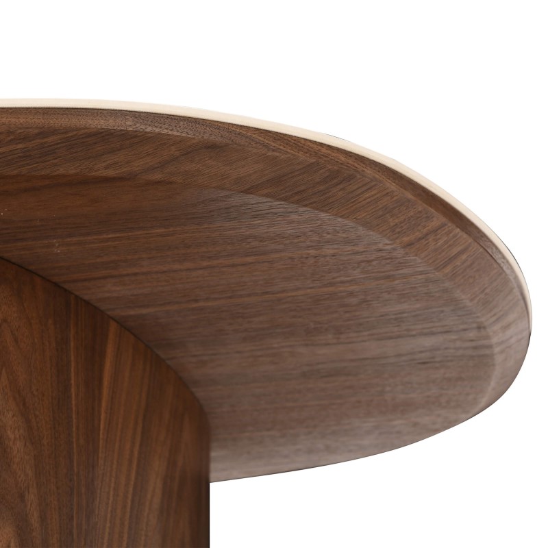 Table de séjour LODEN placage noyer et plateau céramique effet travertin 200cm