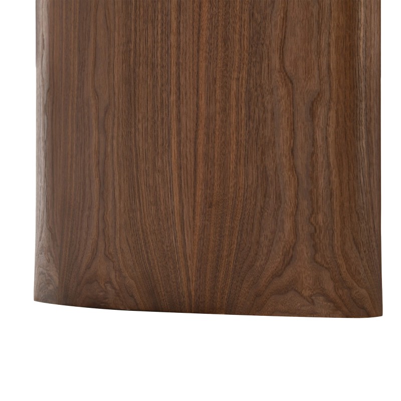 Table de séjour LODEN placage noyer et plateau céramique effet travertin 200cm