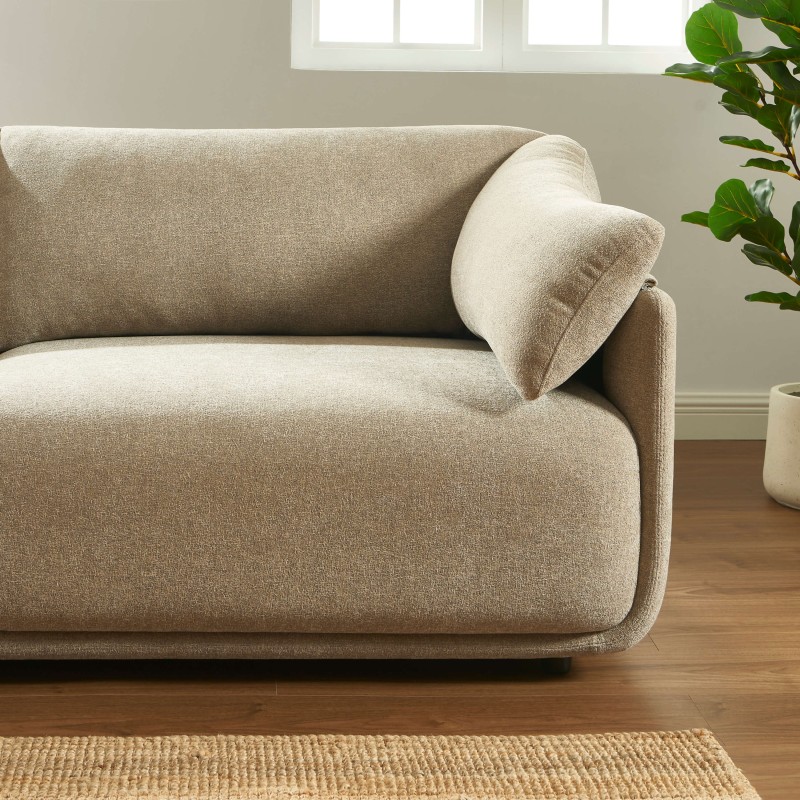 KURLY 3-Sitzer-Sofa aus beigem Chenille-Twill