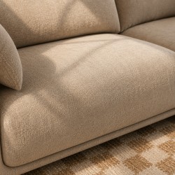 KURLY 3-Sitzer-Sofa aus beigem Chenille-Twill