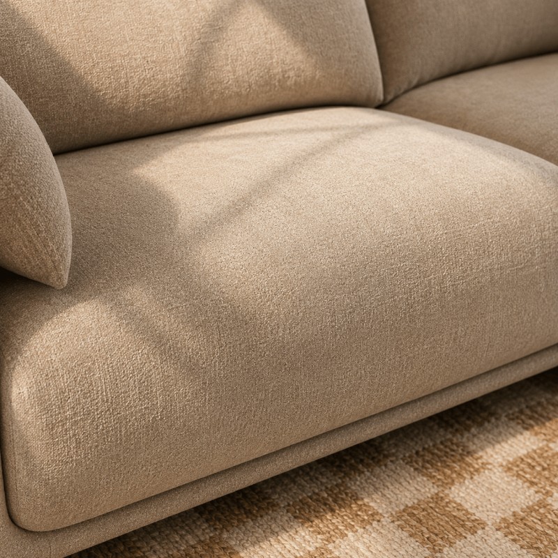 KURLY 3-Sitzer-Sofa aus beigem Chenille-Twill