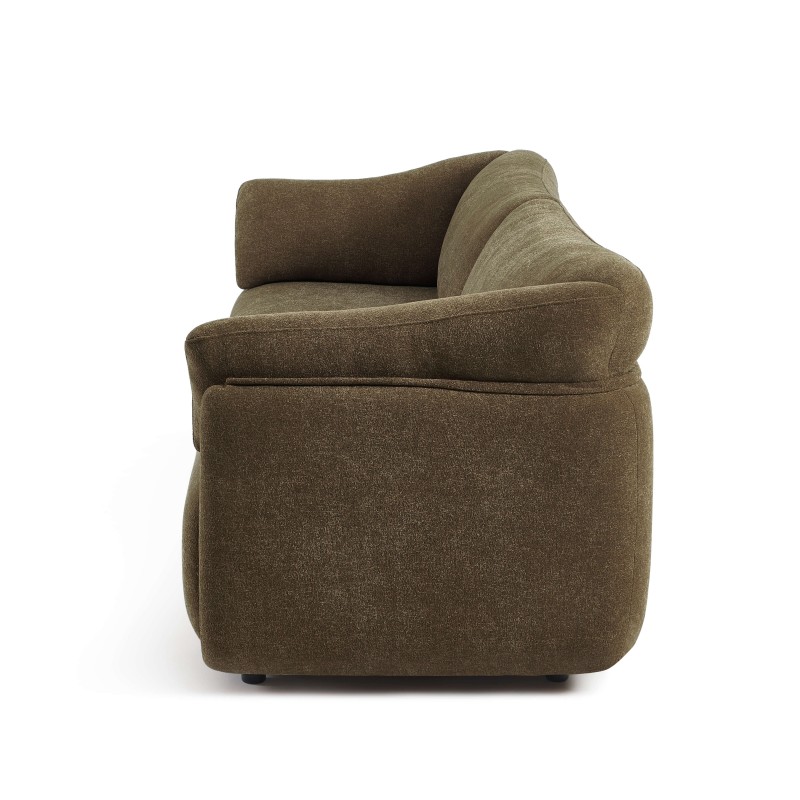 KURLY 3-Sitzer-Sofa aus taupefarbenem Chenille-Gewebe