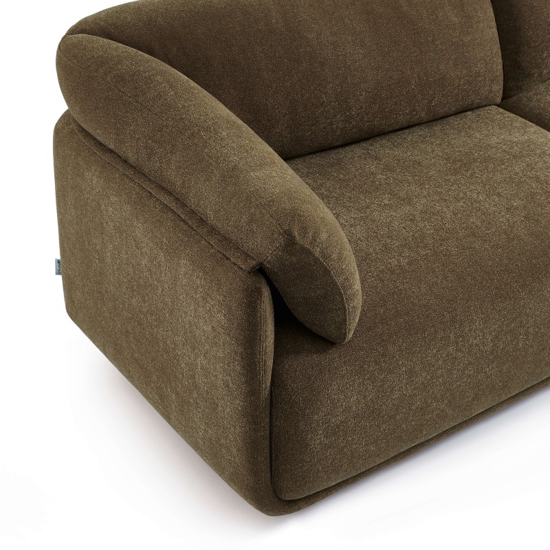 KURLY 3-Sitzer-Sofa aus taupefarbenem Chenille-Gewebe