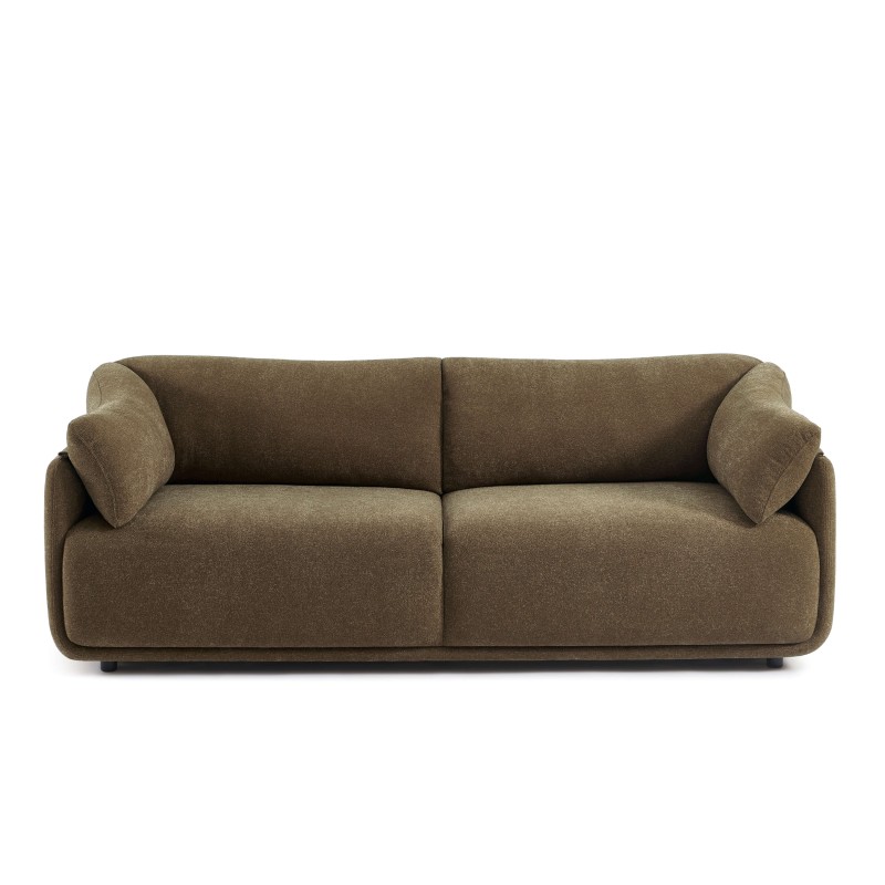 KURLY 3-Sitzer-Sofa aus taupefarbenem Chenille-Gewebe