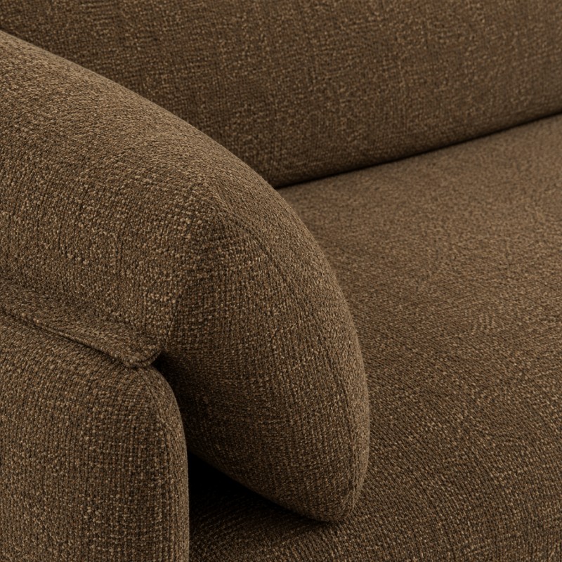 KURLY 3-Sitzer-Sofa aus taupefarbenem Chenille-Gewebe