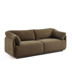 KURLY 3-Sitzer-Sofa aus taupefarbenem Chenille-Gewebe