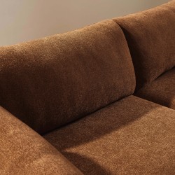 KURLY 3-Sitzer-Sofa aus braunem Chenille-Twill-Stoff