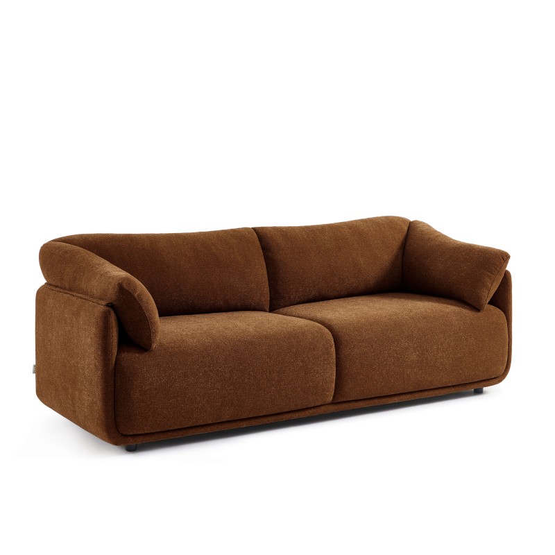 KURLY 3-Sitzer-Sofa aus braunem Chenille-Twill-Stoff