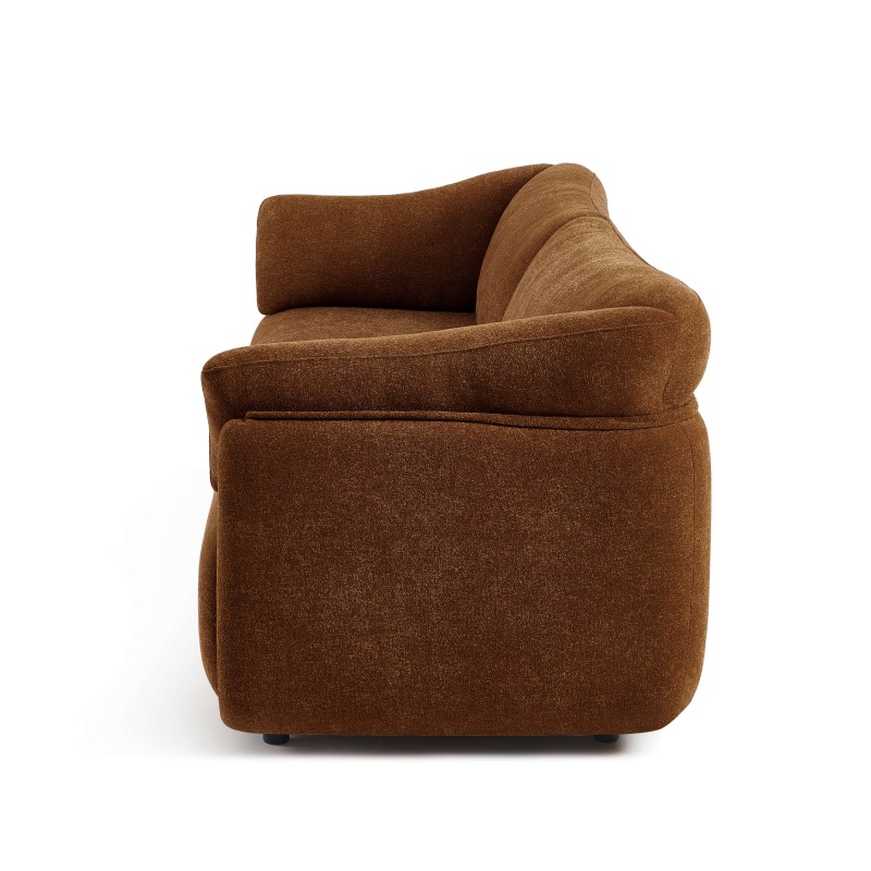 KURLY 3-Sitzer-Sofa aus braunem Chenille-Twill-Stoff