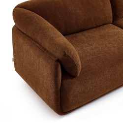 KURLY 3-Sitzer-Sofa aus braunem Chenille-Twill-Stoff