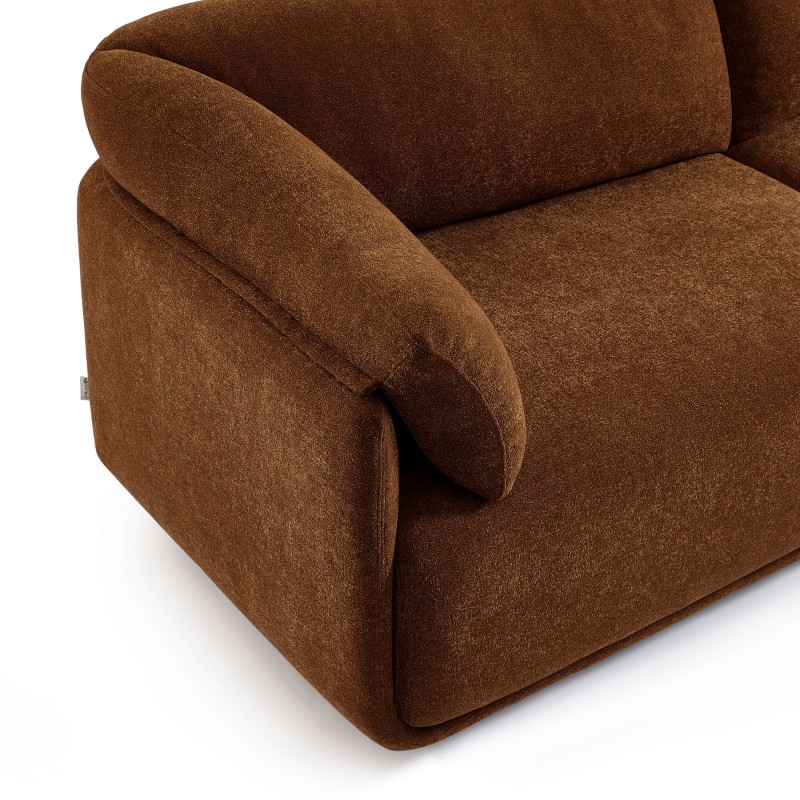 KURLY 3-Sitzer-Sofa aus braunem Chenille-Twill-Stoff