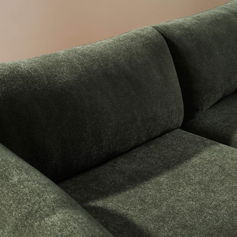 KURLY 3-Sitzer-Sofa aus grünem Chenille-Webstoff