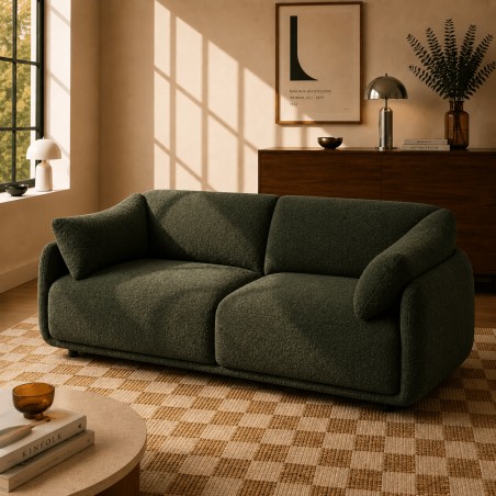 KURLY 3-Sitzer-Sofa aus grünem Chenille-Webstoff