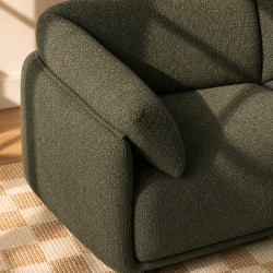 KURLY 3-Sitzer-Sofa aus grünem Chenille-Webstoff