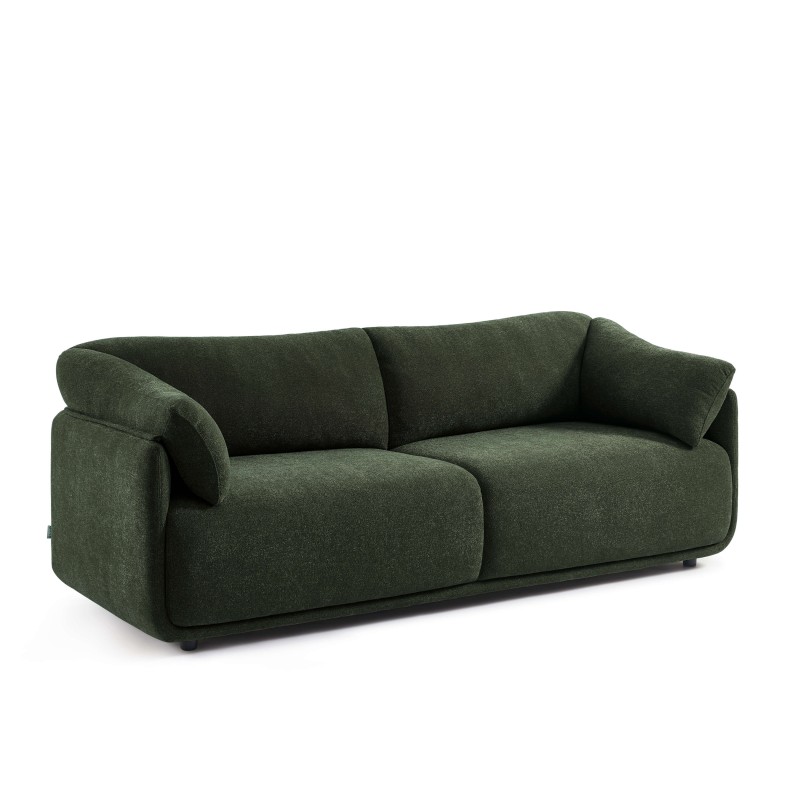 KURLY 3-Sitzer-Sofa aus grünem Chenille-Webstoff