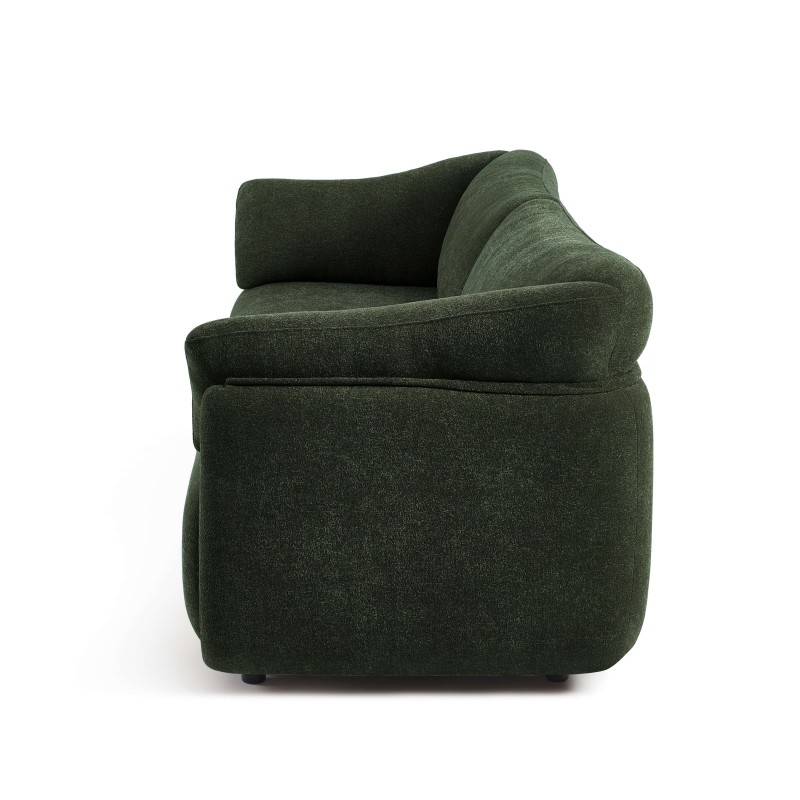 KURLY 3-Sitzer-Sofa aus grünem Chenille-Webstoff