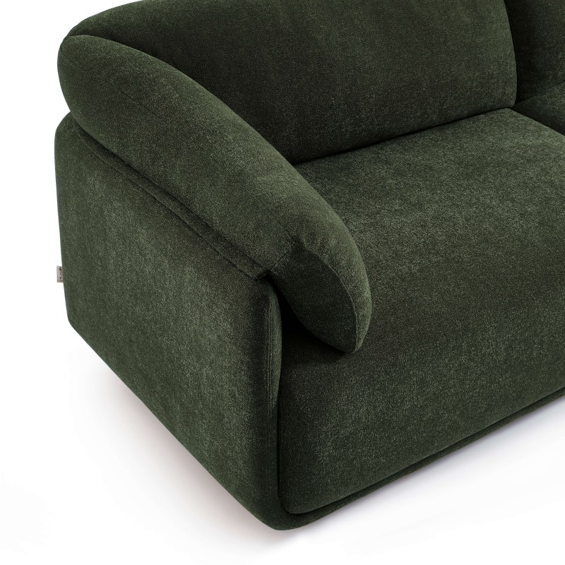 KURLY 3-Sitzer-Sofa aus grünem Chenille-Webstoff