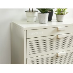 Commode PANTONE 4 tiroirs métal beige sable 80cm