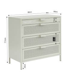 Commode PANTONE 4 tiroirs métal beige sable 80cm