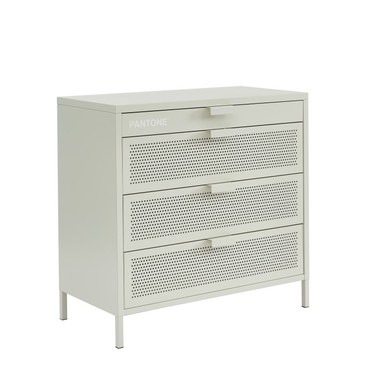 Commode PANTONE 4 tiroirs métal beige sable 80cm