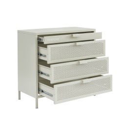 Commode PANTONE 4 tiroirs métal beige sable 80cm