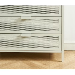 Commode PANTONE 4 tiroirs métal beige sable 80cm