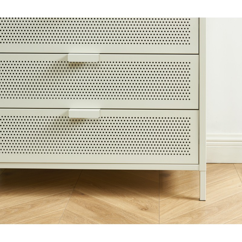 Commode PANTONE 4 tiroirs métal beige sable 80cm