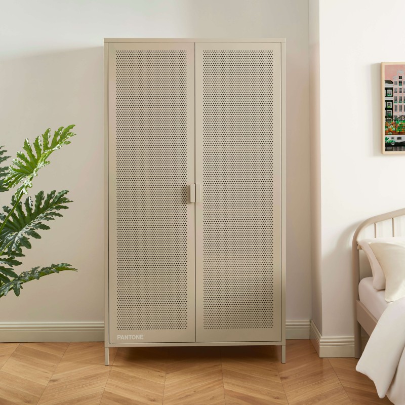 Armoire PANTONE métal taupe 2 portes