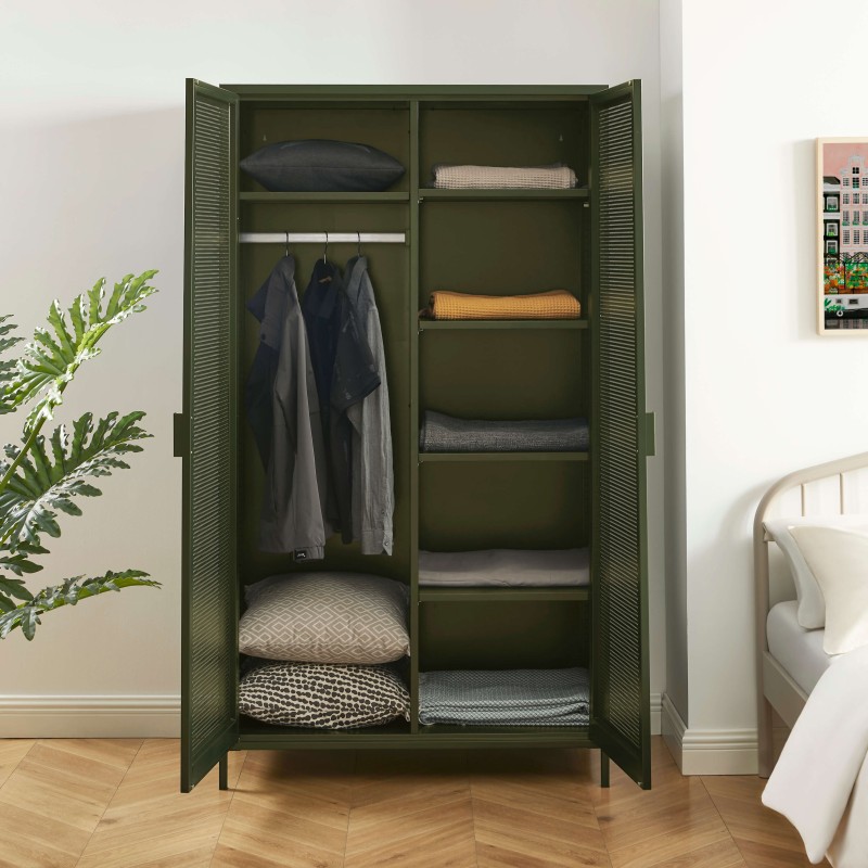 PANTONE-Schrank aus Metall in Olivgrün, 2-türig