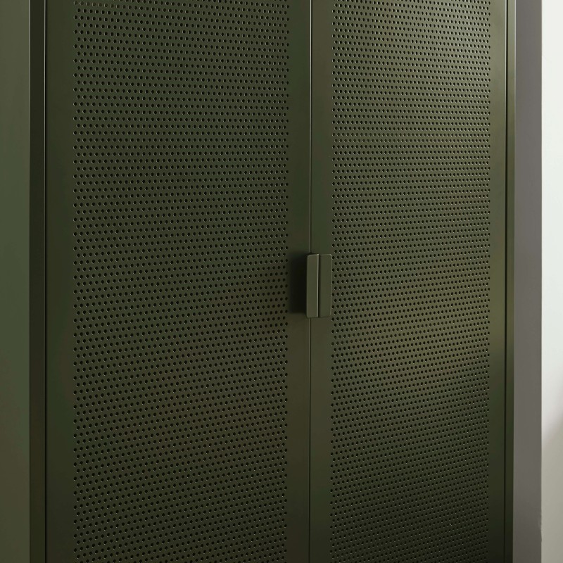 PANTONE-Schrank aus Metall in Olivgrün, 2-türig