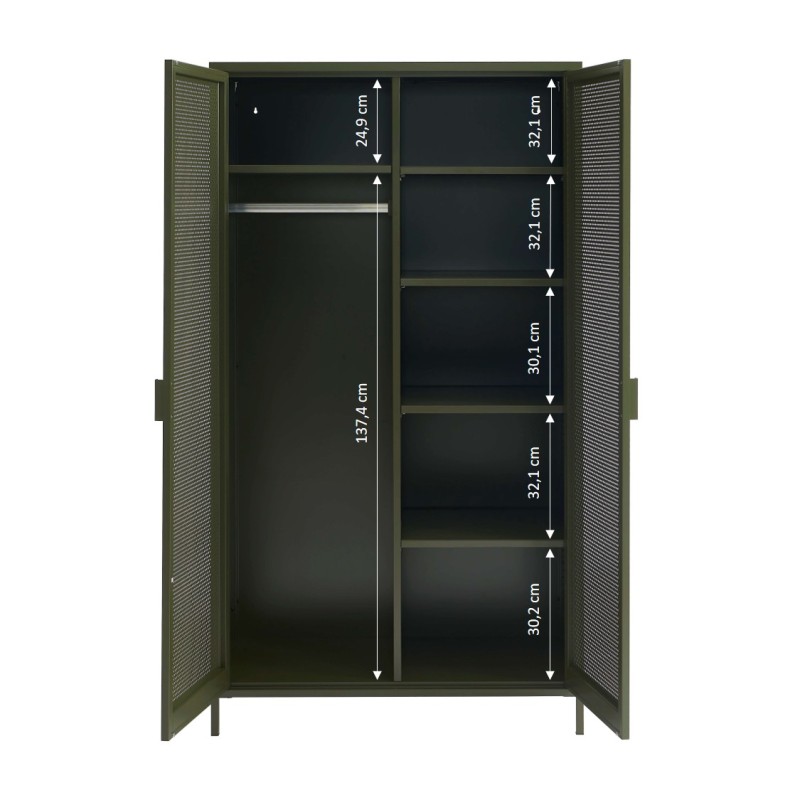 PANTONE-Schrank aus Metall in Olivgrün, 2-türig