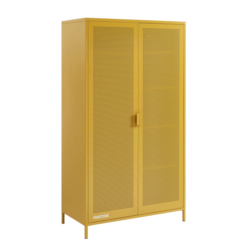 PANTONE-Schrank aus Metall in Senfgelb, 2-türig