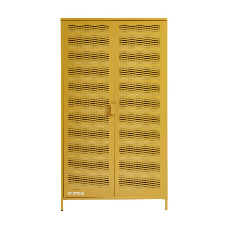 PANTONE-Schrank aus Metall in Senfgelb, 2-türig