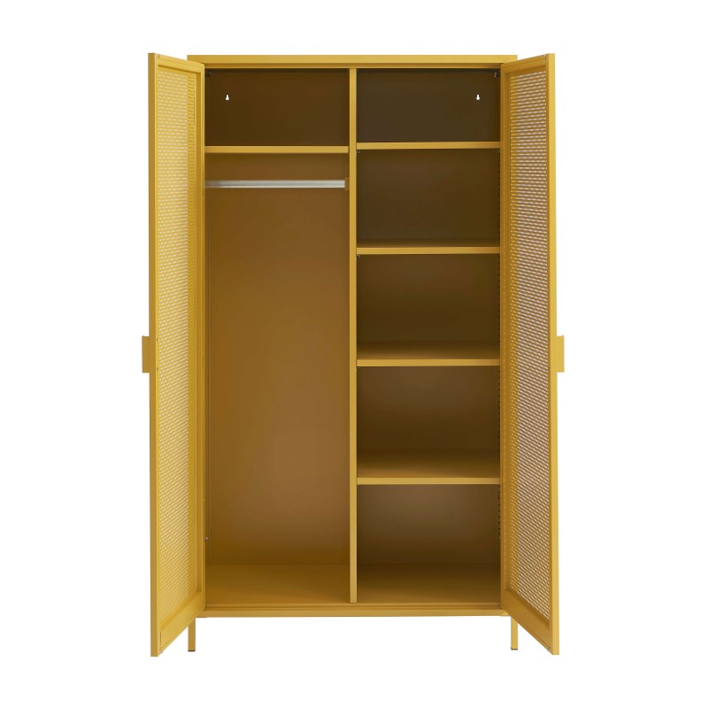 PANTONE-Schrank aus Metall in Senfgelb, 2-türig