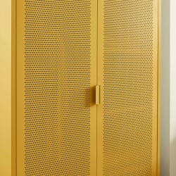 PANTONE-Schrank aus Metall in Senfgelb, 2-türig