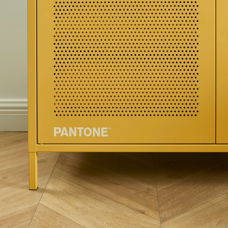 PANTONE-Schrank aus Metall in Senfgelb, 2-türig
