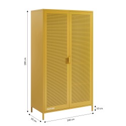 PANTONE-Schrank aus Metall in Senfgelb, 2-türig
