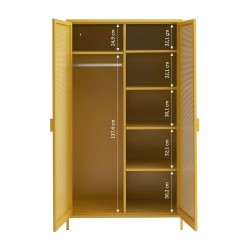 PANTONE-Schrank aus Metall in Senfgelb, 2-türig