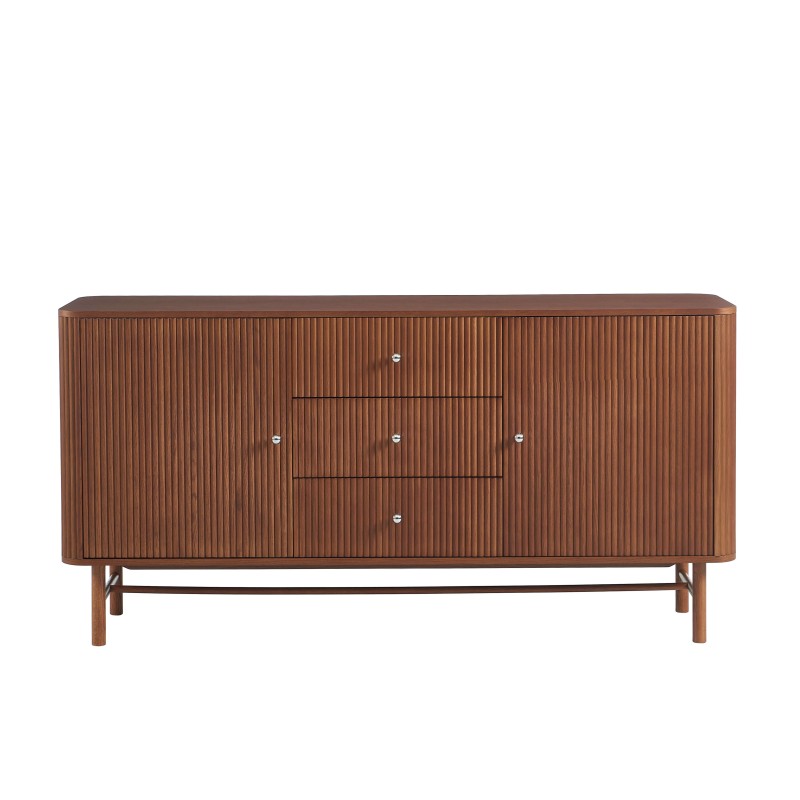 Buffet SKANSEN placage chêne teinté noyer 160cm
