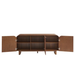 Sideboard LUA, Eschenfurnier mit Rattan-Optik, 3 Türen, 165 cm