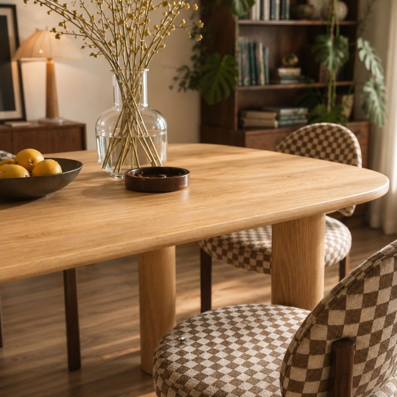 Tavolo da pranzo UKAA in impiallacciatura di rovere 200 cm