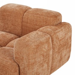 Divano ad angolo modulare ALENO a 4 posti in tessuto velluto testurizzato color terracotta