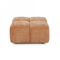 Divano ad angolo modulare ALENO a 4 posti in tessuto velluto testurizzato color terracotta