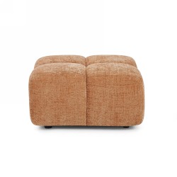 Divano ad angolo modulare ALENO a 4 posti in tessuto velluto testurizzato color terracotta